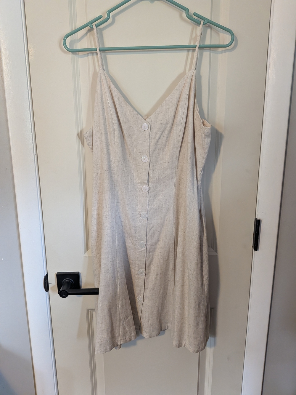 Lulu's Cream Button-Front Slip Dress